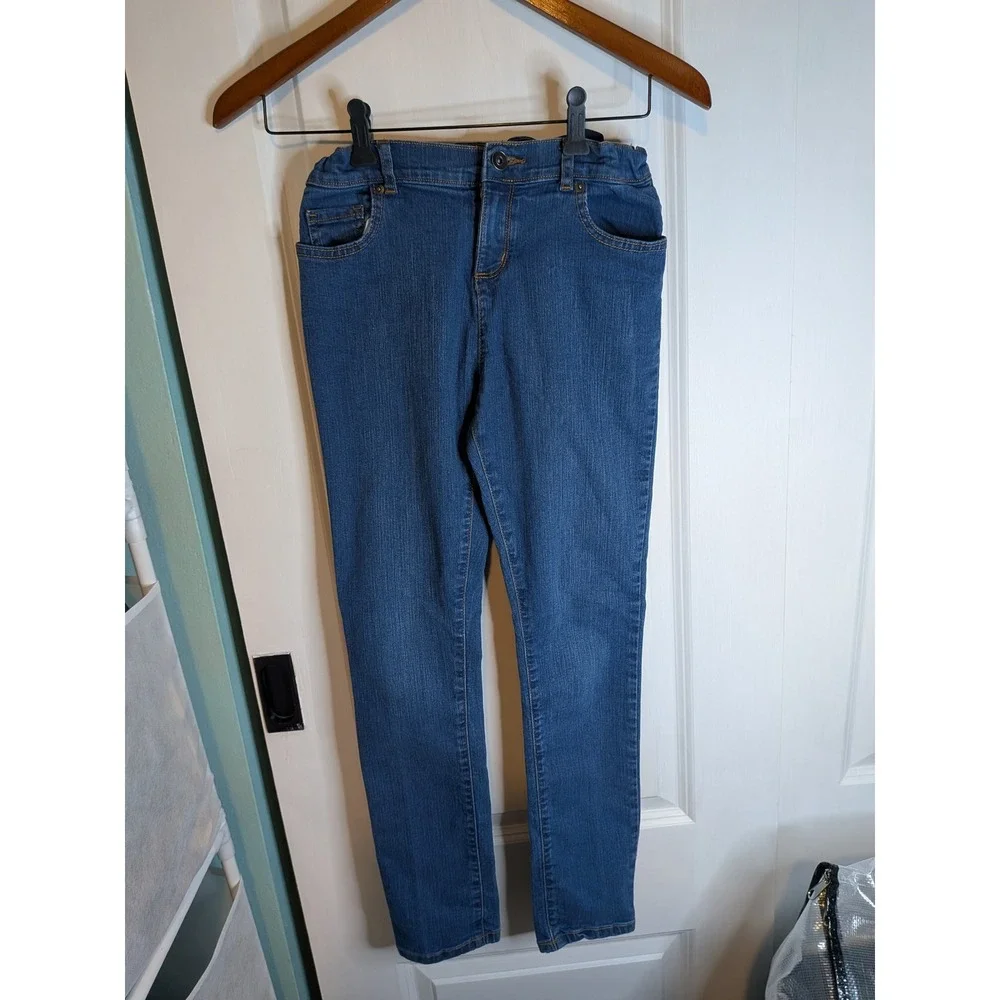 The Childrens Place Super Skinny Jeans Medium Wash Blue Adjustable Waist Size 12
